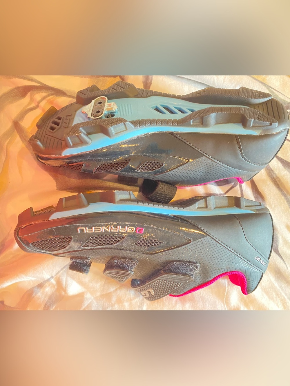 Garneau Women's Cycling Shoes in Black, Blue & Pink